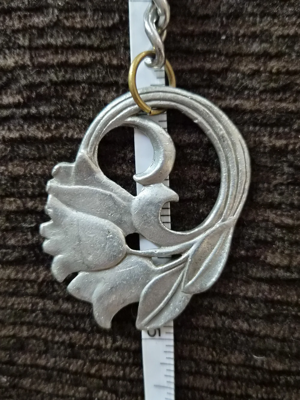 Vintage 1987 Seagull Pewter Canada Tulip Floral (converted) Key Chain/Bag Charm